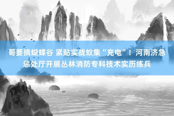 哥要搞蝴蝶谷 紧贴实战蚁集“充电”!河南济急惩处厅开展丛林消防专科技术实历练兵