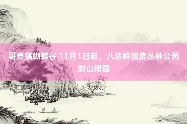 哥要搞蝴蝶谷 11月1日起,八达岭国度丛林公园封山闭园