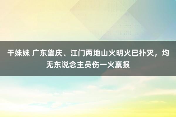 干妹妹 广东肇庆、江门两地山火明火已扑灭，均无东说念主员伤一火禀报