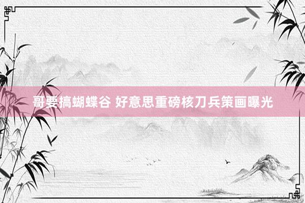 哥要搞蝴蝶谷 好意思重磅核刀兵策画曝光