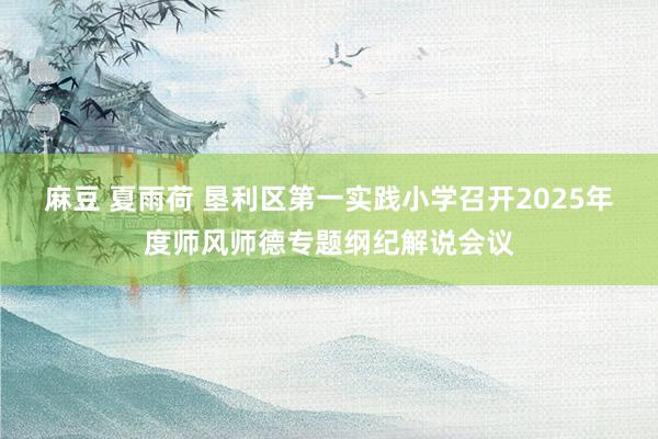 麻豆 夏雨荷 垦利区第一实践小学召开2025年度师风师德专题纲纪解说会议