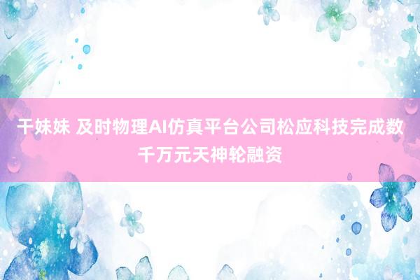 干妹妹 及时物理AI仿真平台公司松应科技完成数千万元天神轮融资