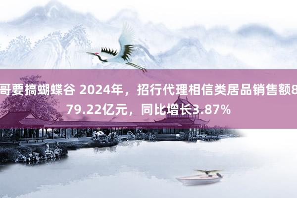 哥要搞蝴蝶谷 2024年，招行代理相信类居品销售额879.22亿元，同比增长3.87%