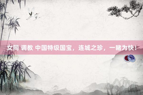 女同 调教 中国特级国宝，连城之珍，一睹为快！