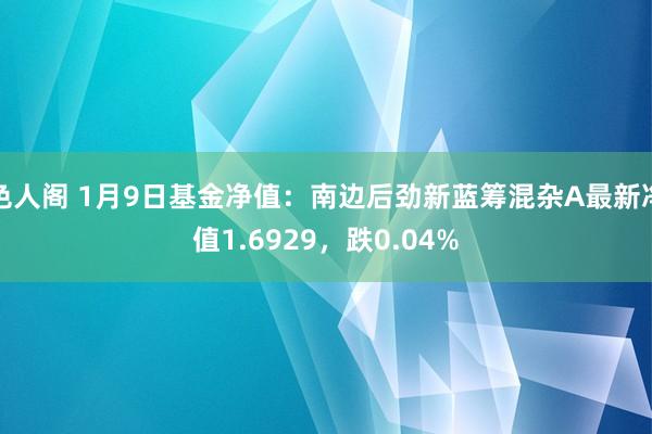 色人阁 1月9日基金净值：南边后劲新蓝筹混杂A最新净值1.6929，跌0.04%