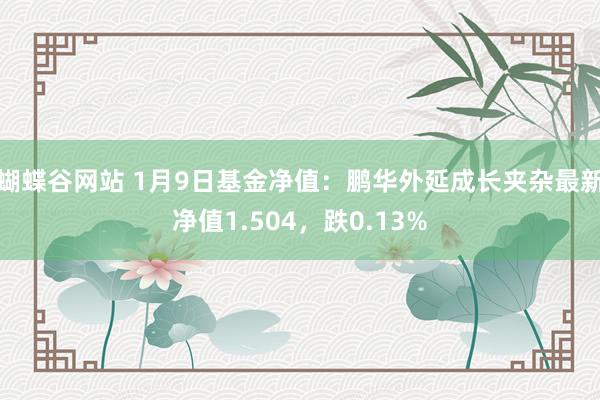 蝴蝶谷网站 1月9日基金净值：鹏华外延成长夹杂最新净值1.504，跌0.13%