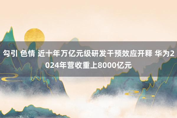 勾引 色情 近十年万亿元级研发干预效应开释 华为2024年营收重上8000亿元