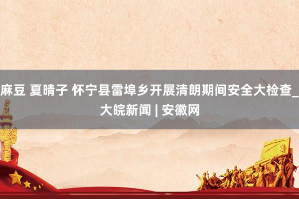 麻豆 夏晴子 怀宁县雷埠乡开展清朗期间安全大检查_大皖新闻 | 安徽网