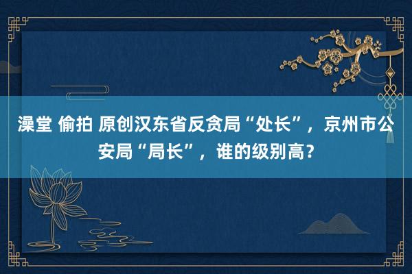 澡堂 偷拍 原创汉东省反贪局“处长”，京州市公安局“局长”，谁的级别高？
