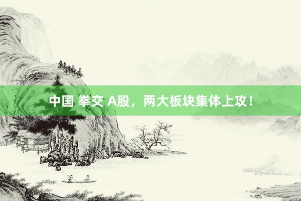 中国 拳交 A股，两大板块集体上攻！