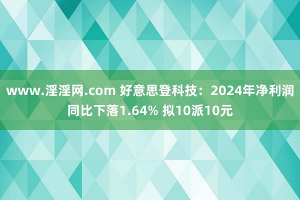 www.淫淫网.com 好意思登科技：2024年净利润同比下落1.64% 拟10派10元
