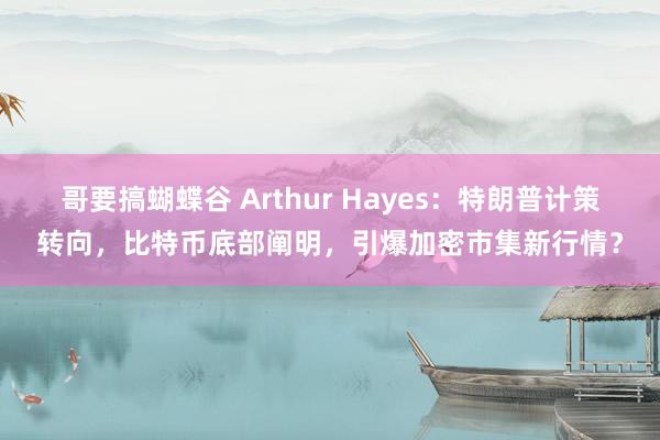 哥要搞蝴蝶谷 Arthur Hayes：特朗普计策转向，比特币底部阐明，引爆加密市集新行情？