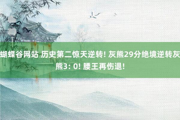 蝴蝶谷网站 历史第二惊天逆转! 灰熊29分绝境逆转灰熊3: 0! 腰王再伤退!